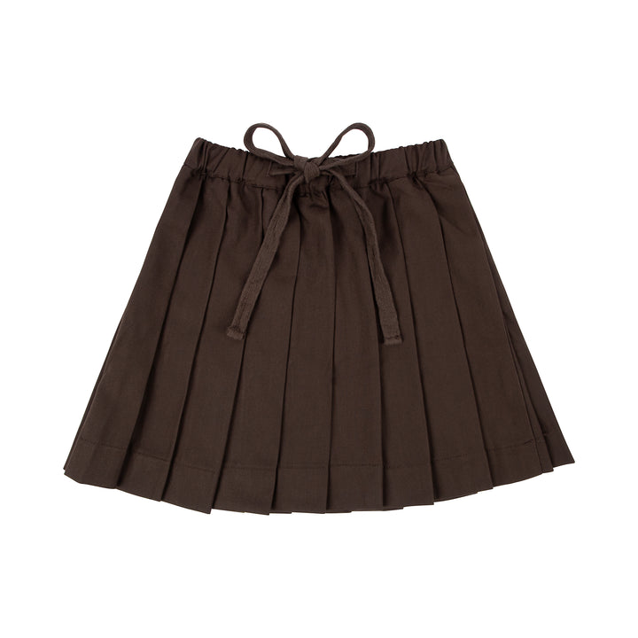 skirt pleated drawstring - brown