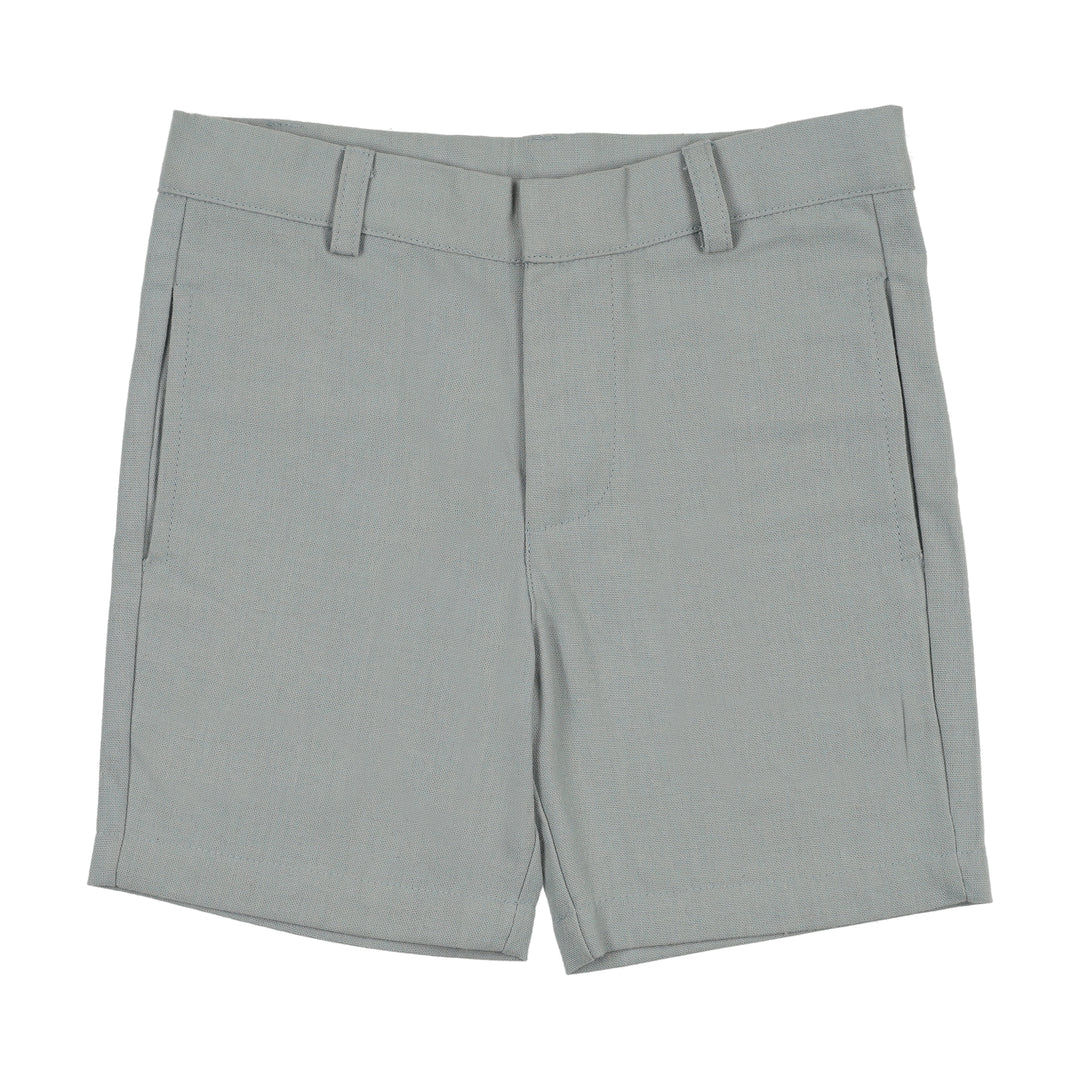 set outfit textured knit sweater and shorts - textured blue