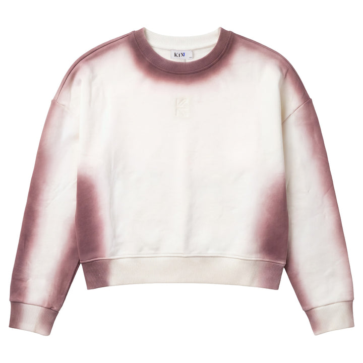 top l/s fade effect sweatshirt - burgundy