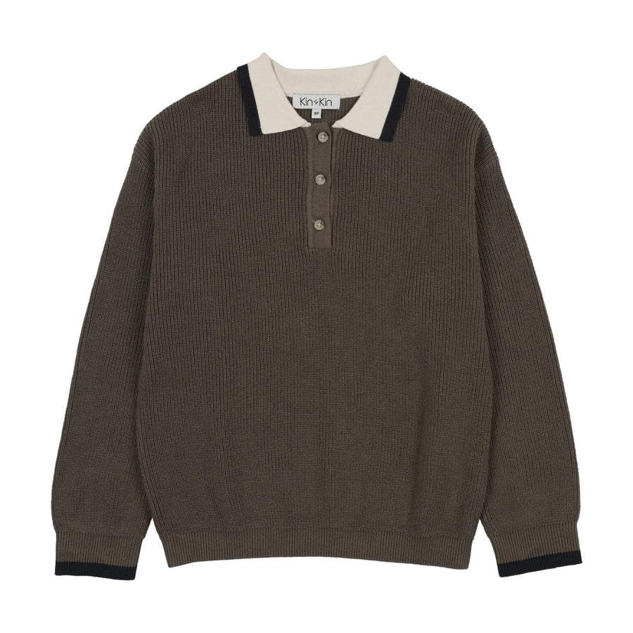 polo l/s cable knit sweater - green/sand