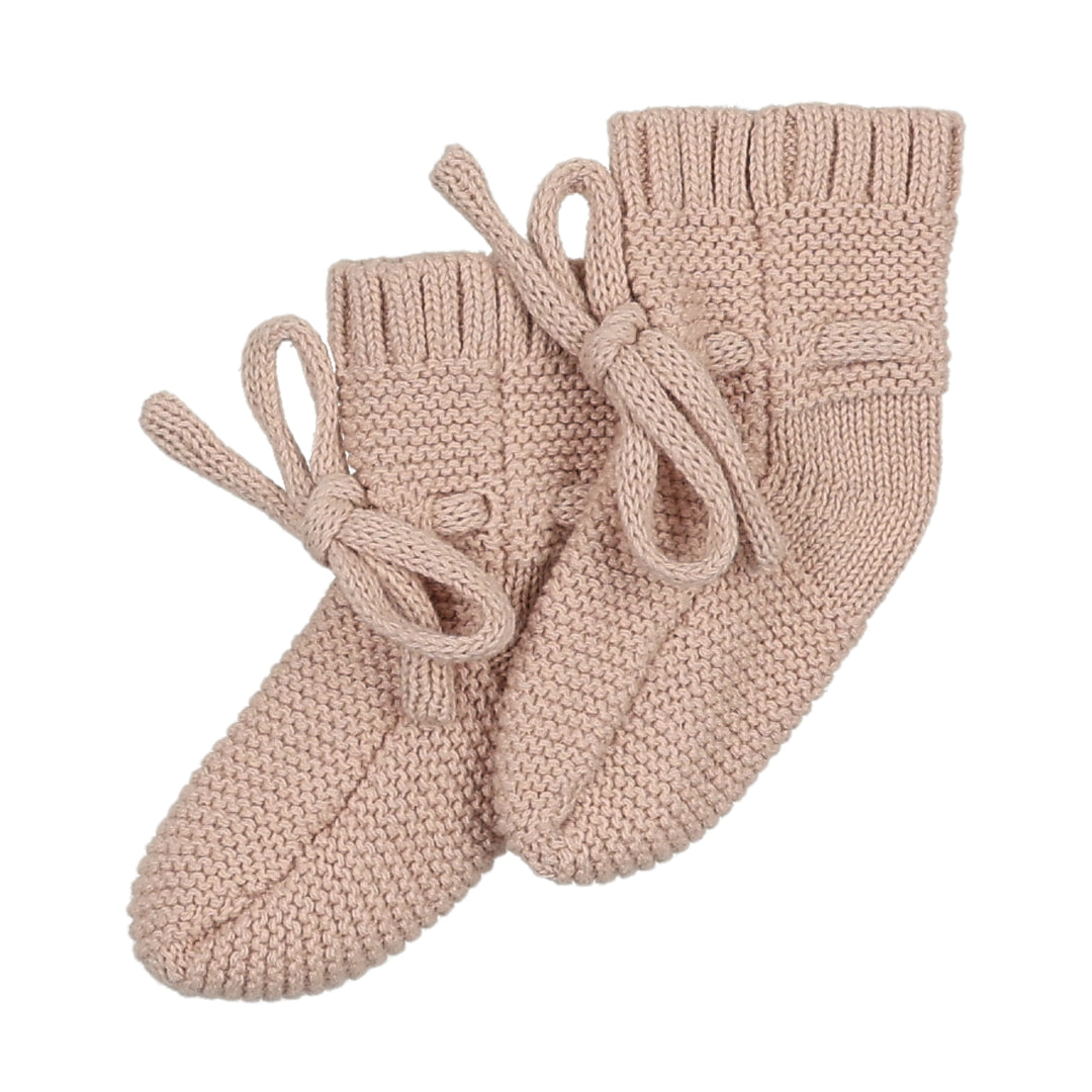 shoes knit booties - rose