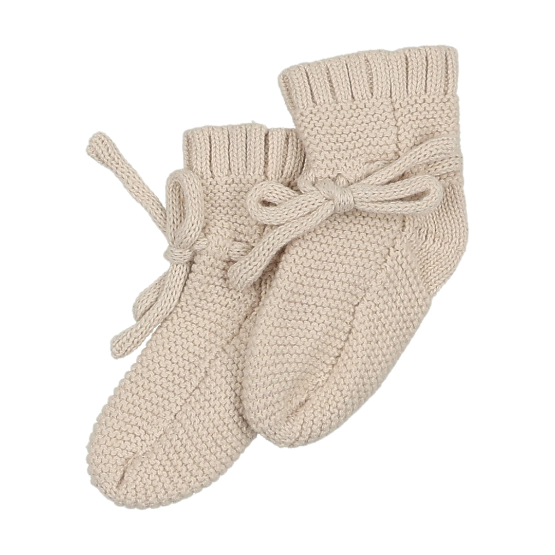 shoes knit booties - stone