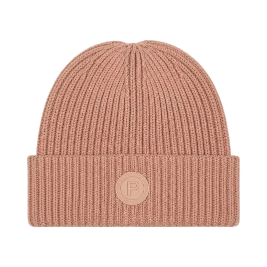 hat knit ribbed beanie - mauve