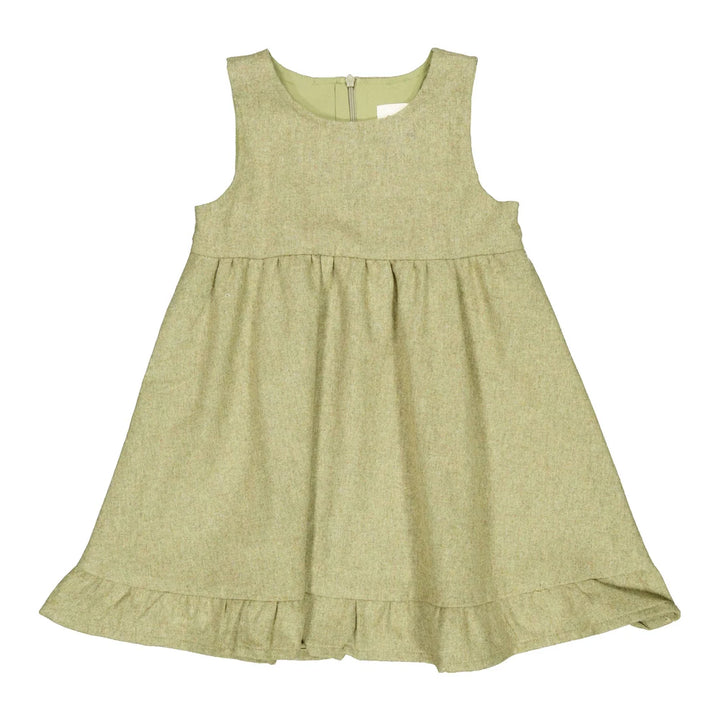 dress wool ruffle hem jumper - moss green