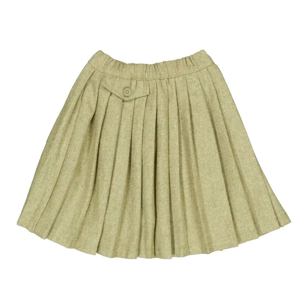 skirt wool pleated - moss green