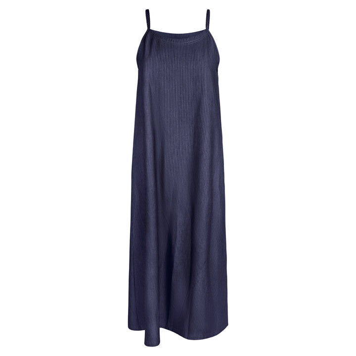 dress pinstriped midi jumper with cropped rib sweater - blue