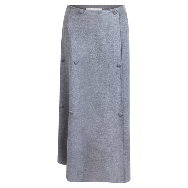 skirt double breasted wool - grey