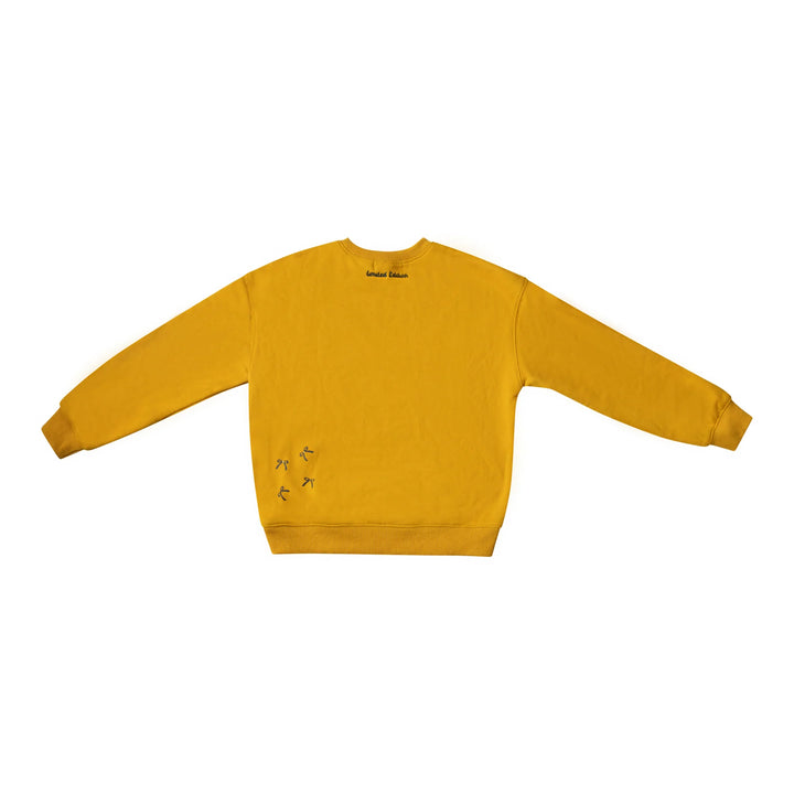 top l/s bow print sweatshirt - mustard-219