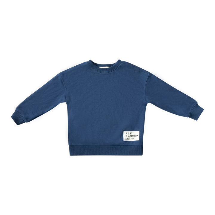 top l/s woven patch sweatshirt - blue-19