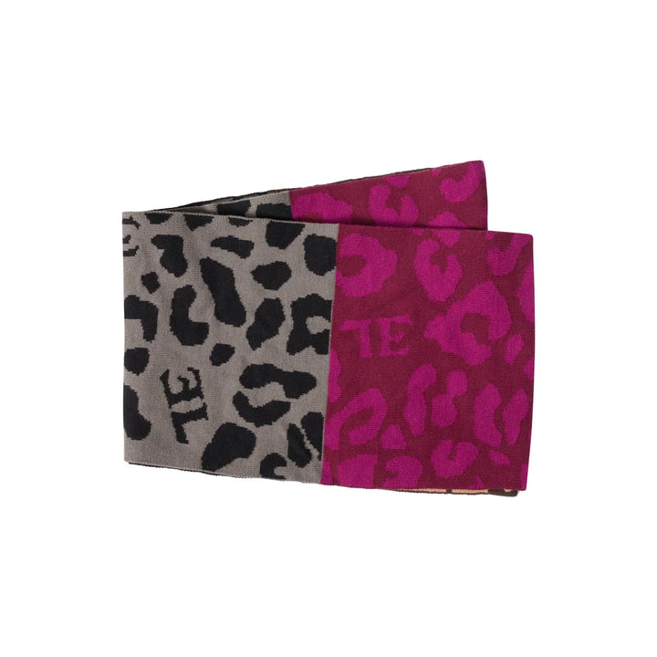 scarf leopard knit pattern - raspberry-41