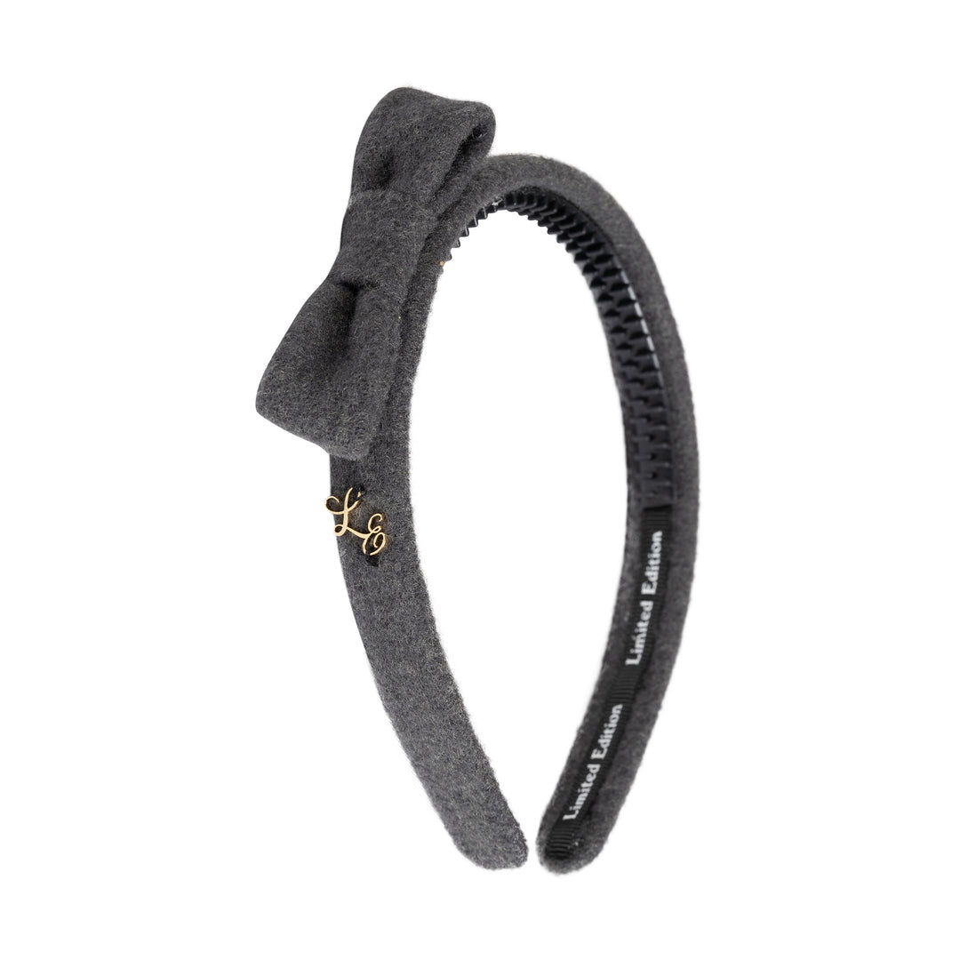 headband brushed wool bow - gray-287