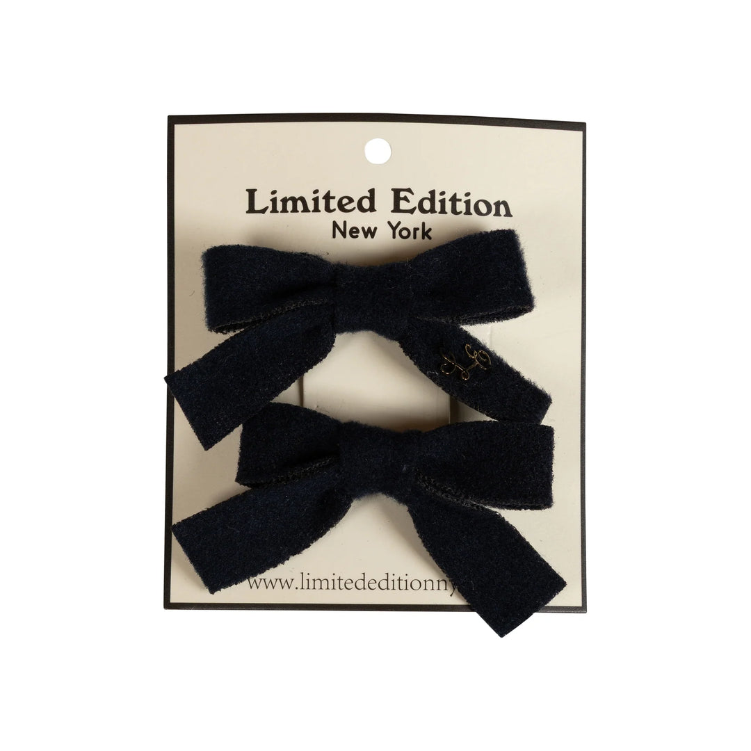 clip brush wool mini bow 2 pk - black-9