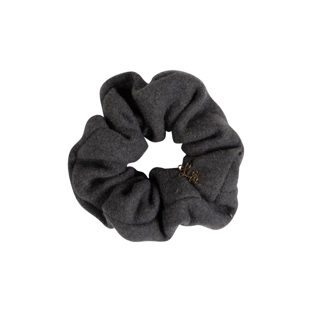 pony scrunchie brushed wool - gray-287