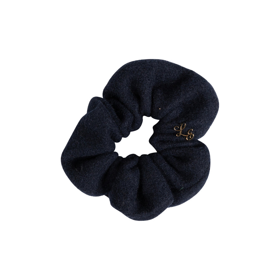 pony scrunchie brushed wool - navy-8