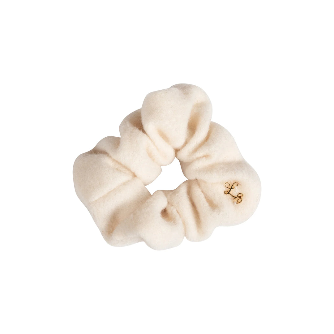 pony scrunchie brushed wool - ivory-99