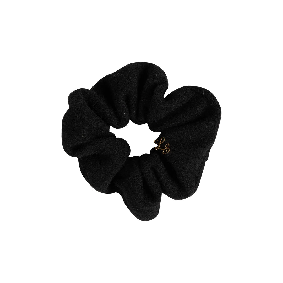 pony scrunchie brushed wool - black-9