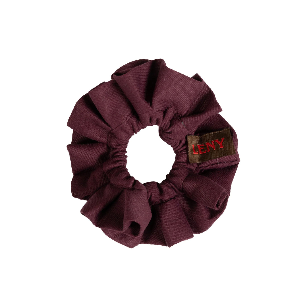 pony scrunchie canvas logo patch pleated - plum-337
