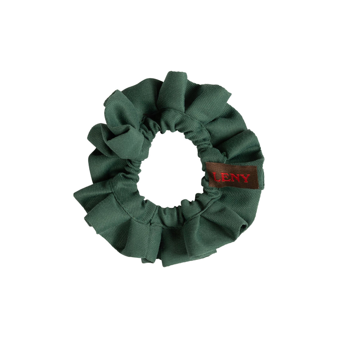 pony scrunchie canvas logo patch pleated - forest-613