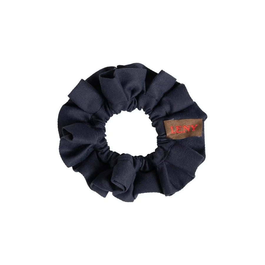 pony scrunchie canvas logo patch pleated - navy-8