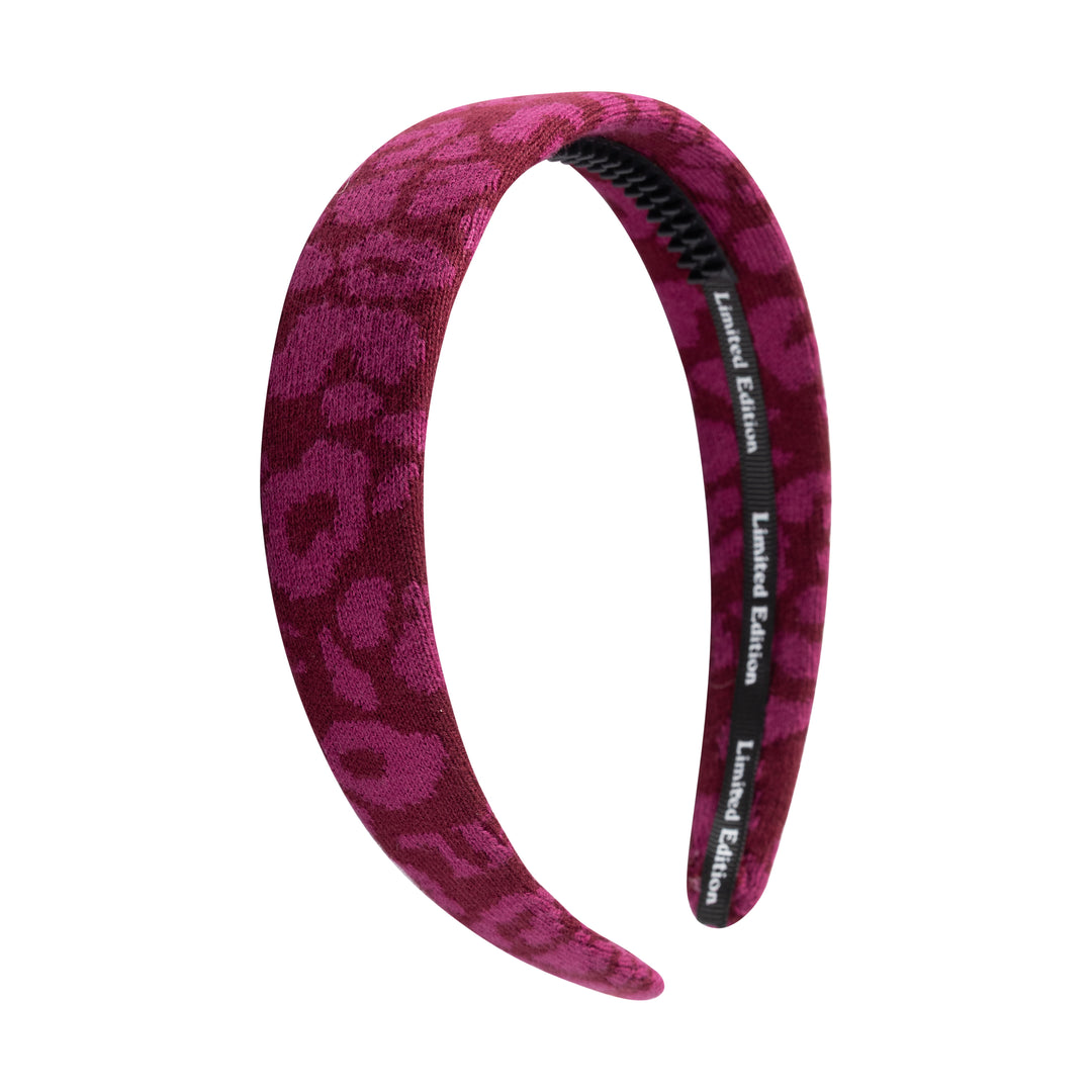 headband leopard knit - raspberry-41