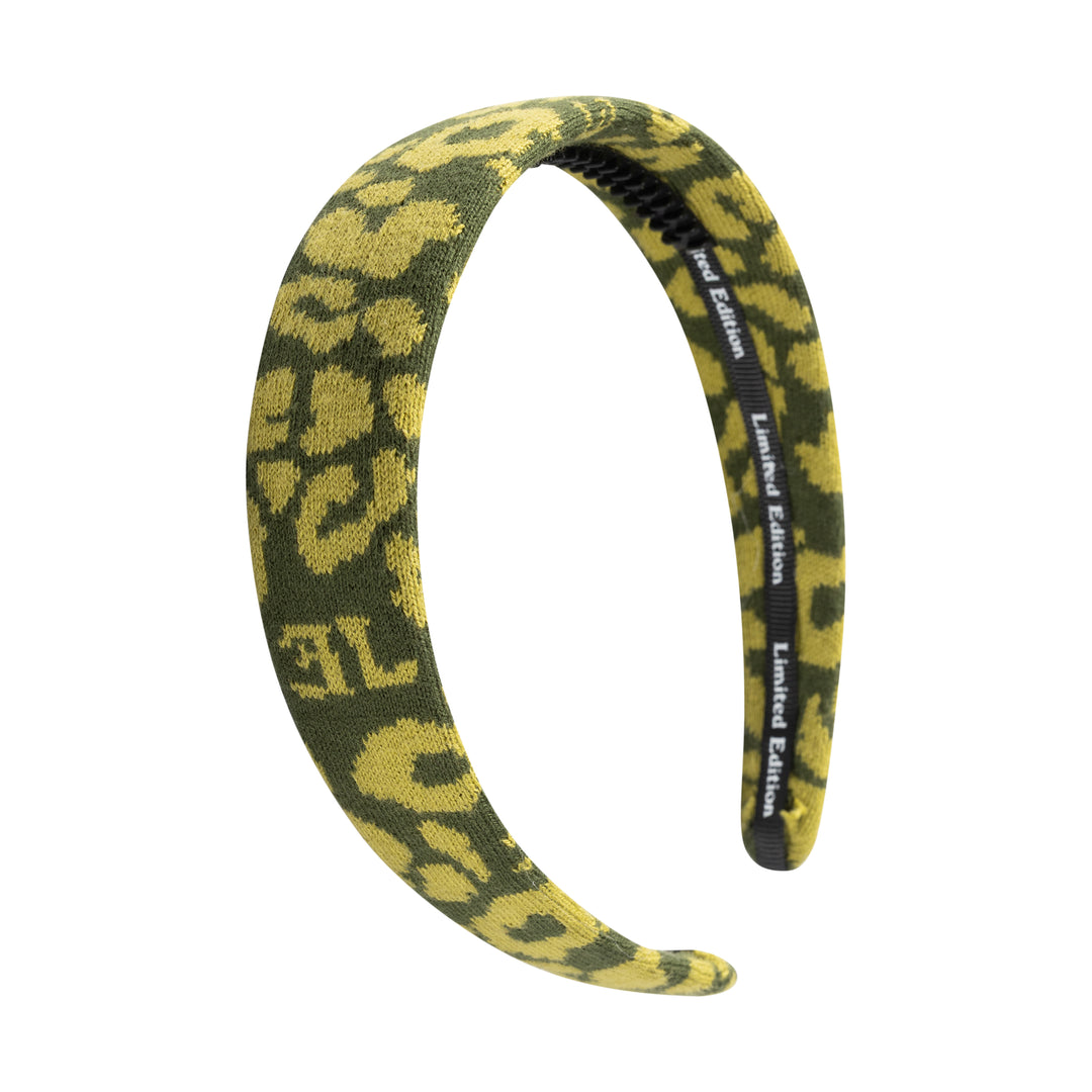 headband leopard knit - celery-7