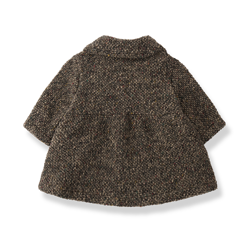 jacket wool speckled button up flowy - dark taupe
