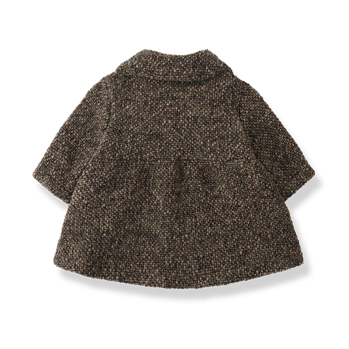 jacket wool speckled button up flowy - dark taupe