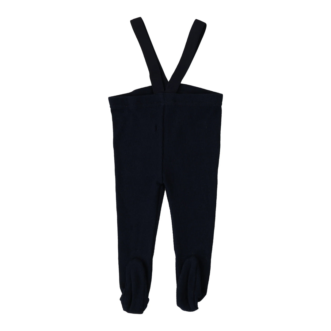 overall footed suspender - navy