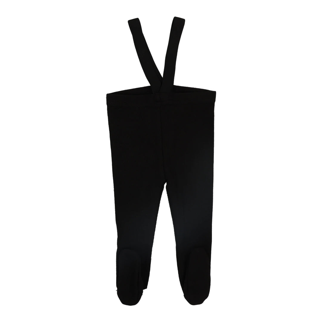 overall footed suspender - black