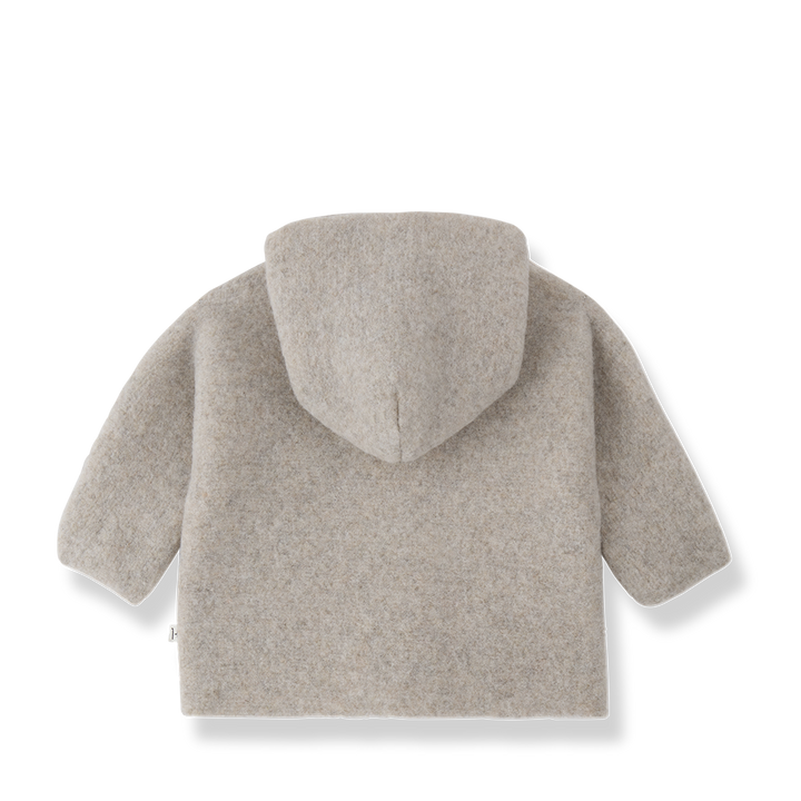 jacket wool tassle with hood - beige