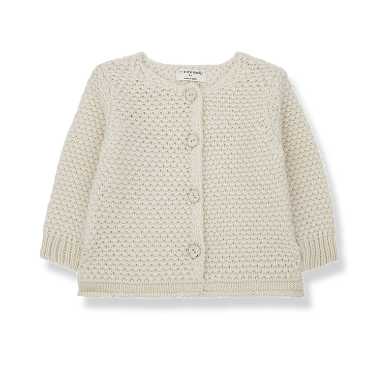 top l/s woven knit - ecru