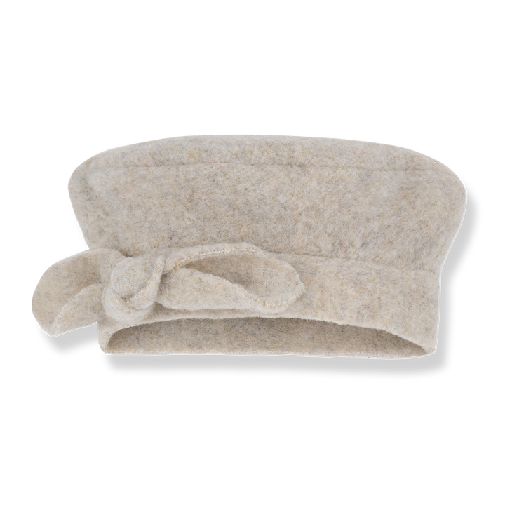 hat wool bow beret - tortora
