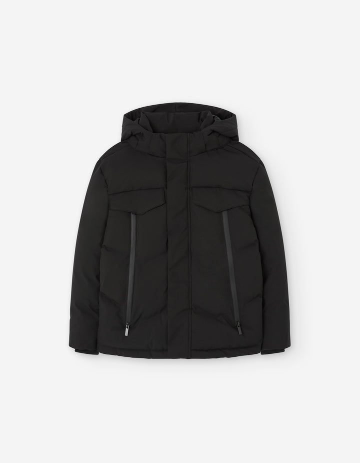 coat matte puffer with pockets - black