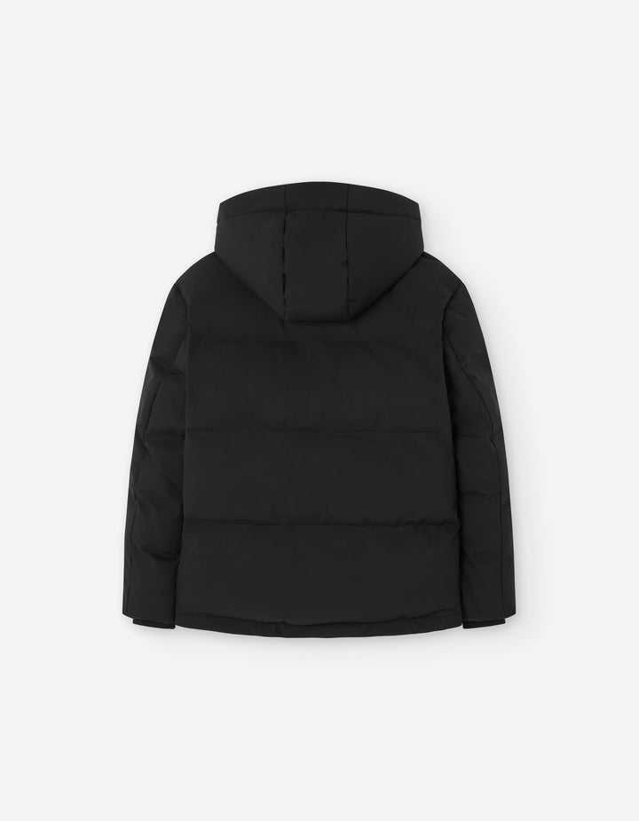 coat matte puffer with pockets - black