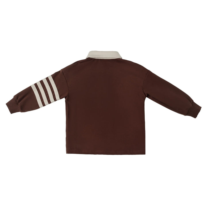 polo l/s sweat leopard - brown