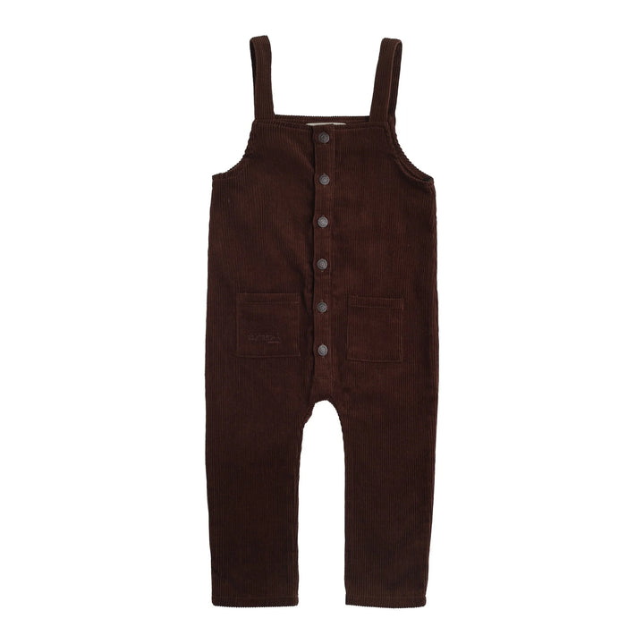 set outfit leopard print mockneck and corduroy overalls - brown