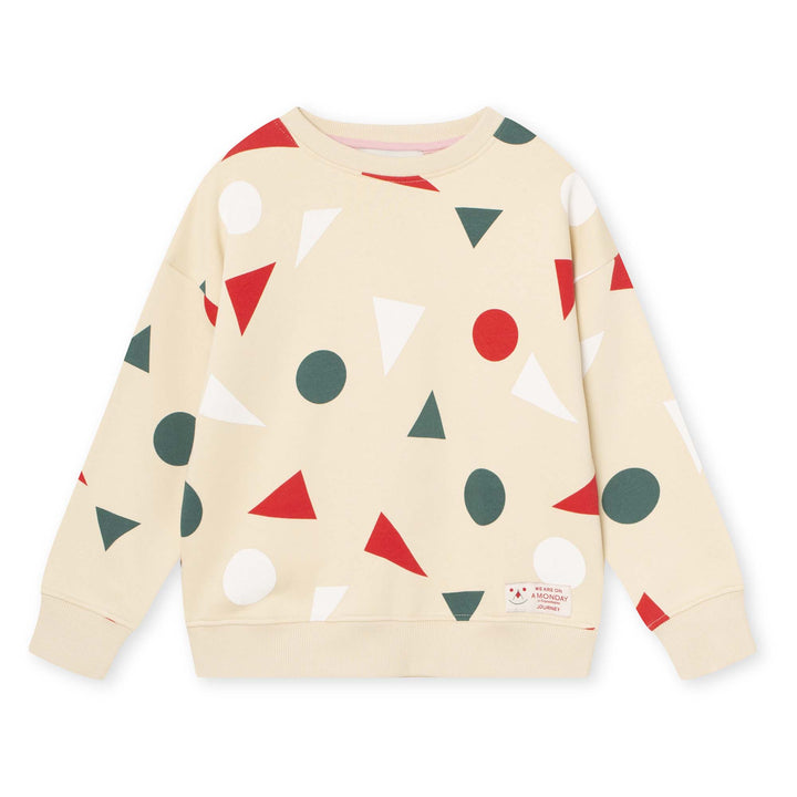 top l/s sweat geo shapes - almond