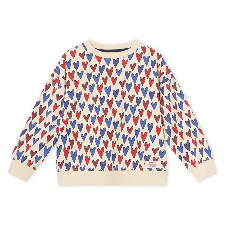 top l/s sweat hearts - almond