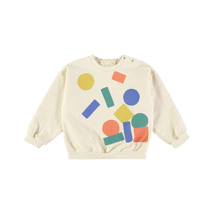 top l/s messy blocks sweatshirt - ivory