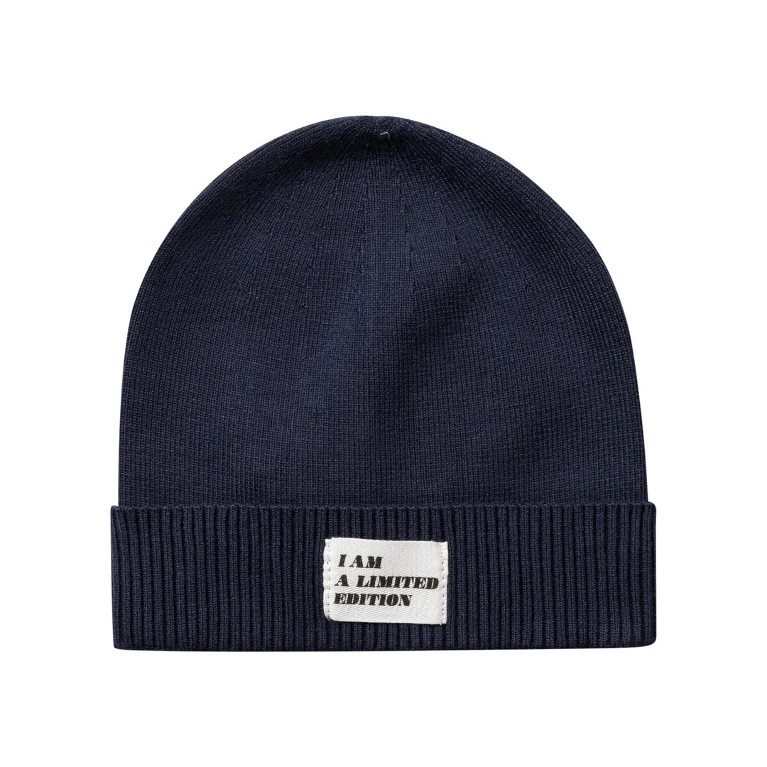 hat canvas logo patch cuffed beanie - blue-19