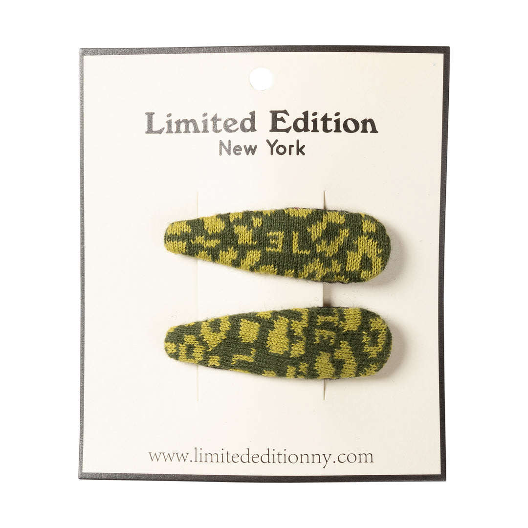 clip leopard knit snap 2 pk - celery-7