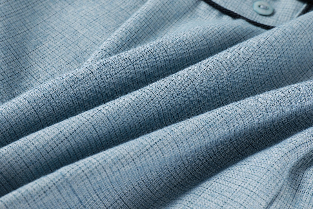 shirt l/s style piping - light blue