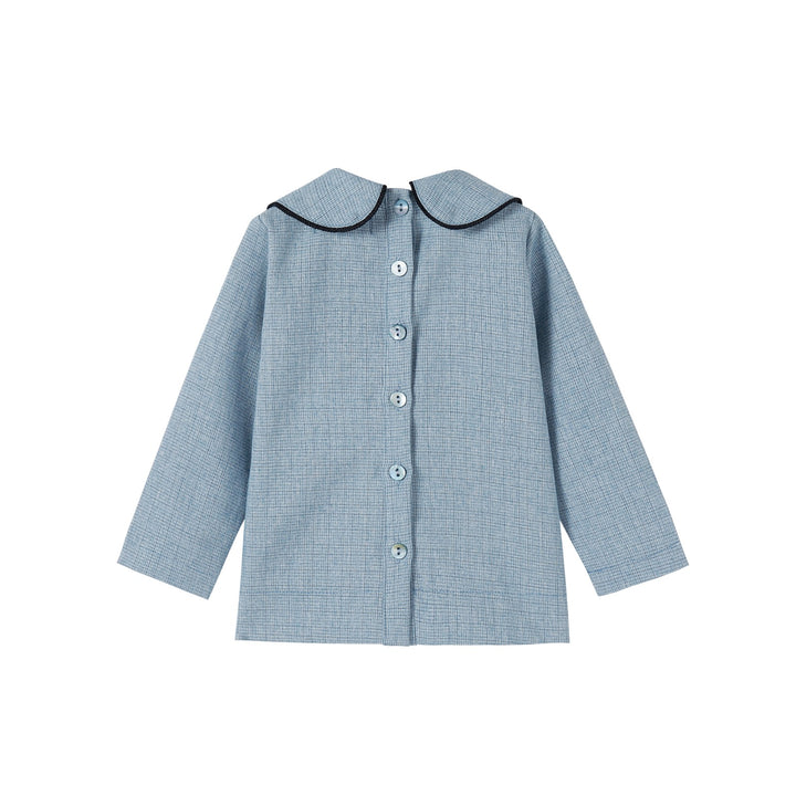 shirt l/s style piping - light blue