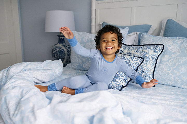 pajamas striped top and pants - fresh blue stripe