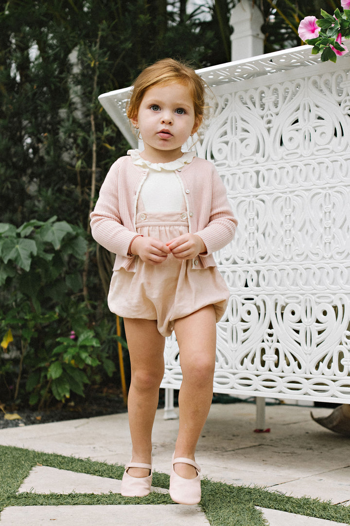 cardigan scallop ribbed - bud pink