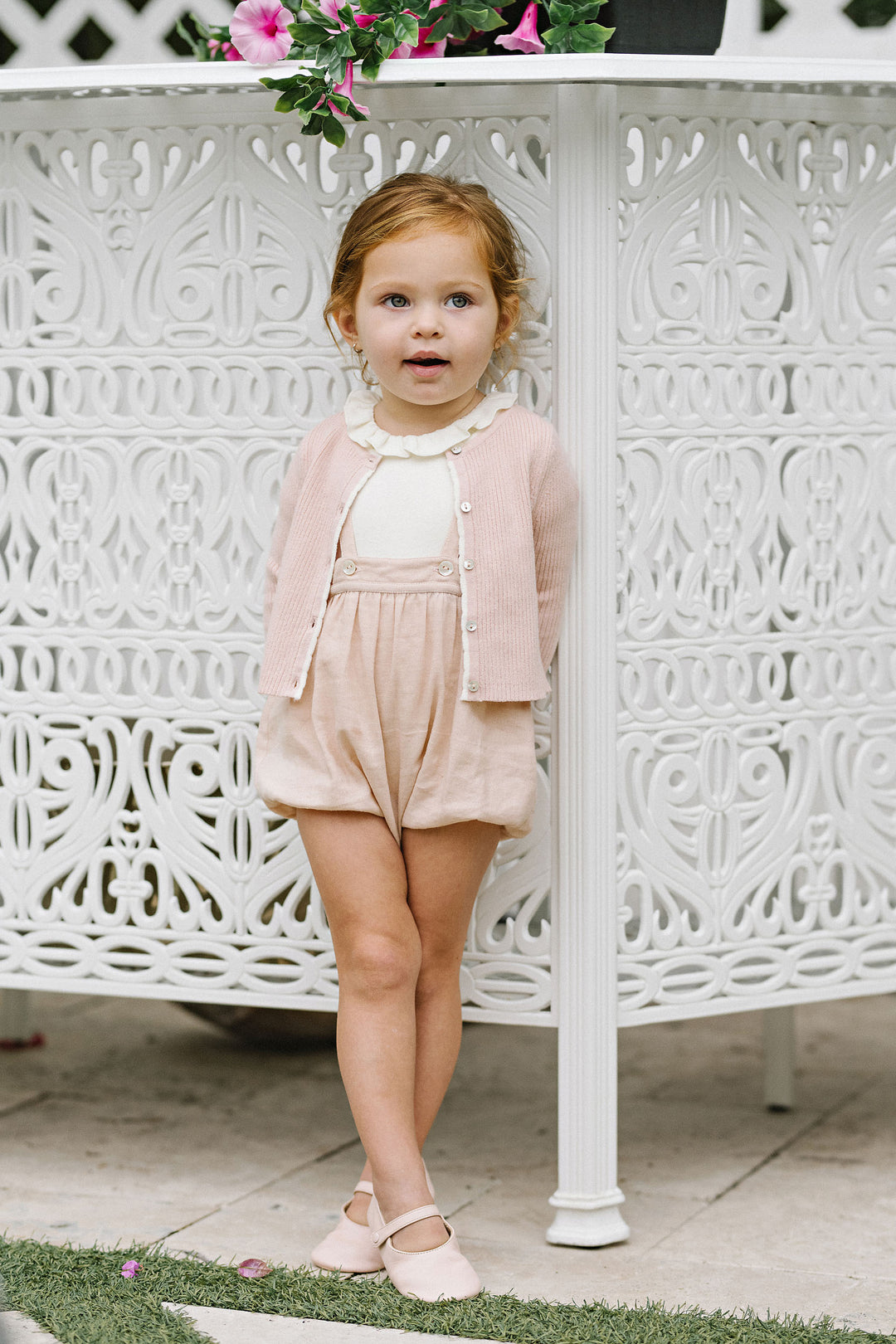 cardigan scallop ribbed - bud pink