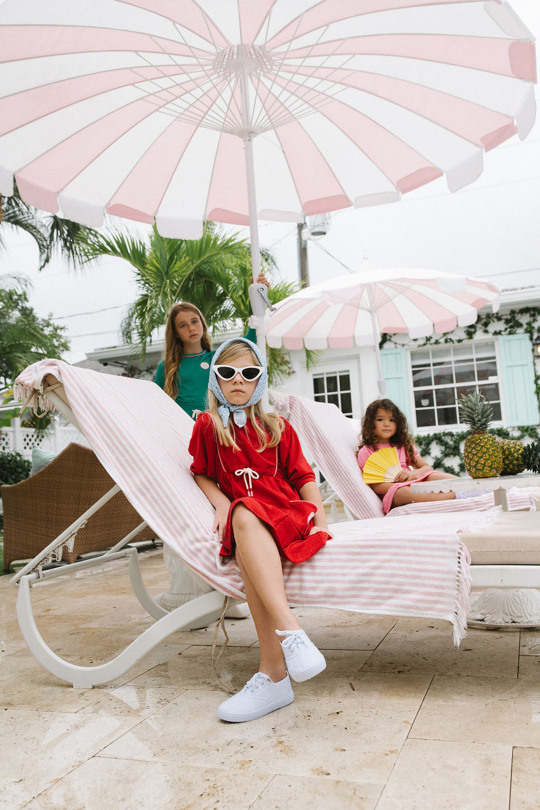 dress 3/4 sleeve boating crew drawstring waist - red