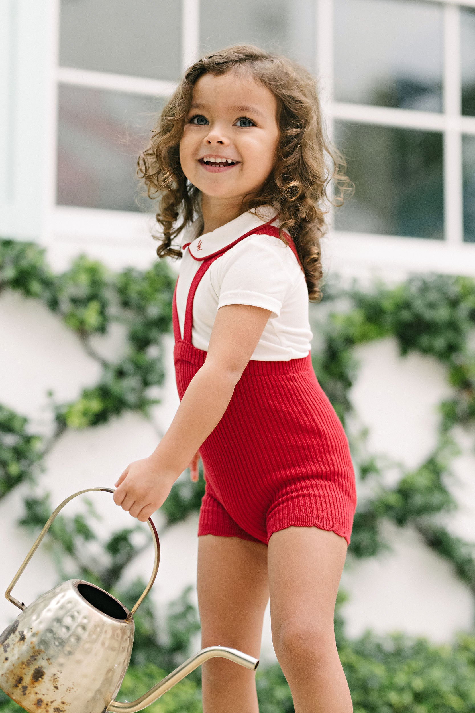 leggings ribbed knit scallop suspender shorts - red – Lily and Todd