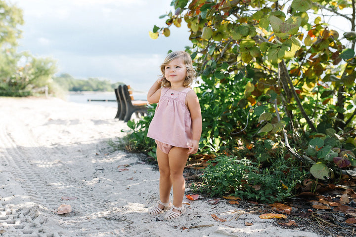 set outfit denim capsule lace detail tank and frill shorts - pink wash
