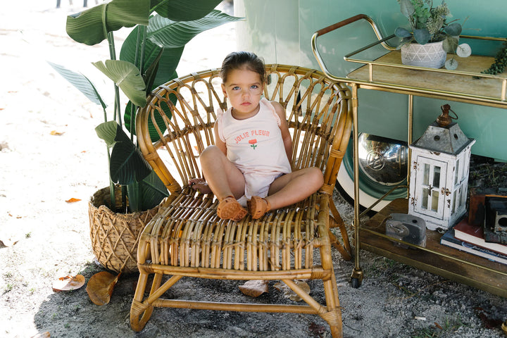 one piece tulip flutter romper - cloud pink